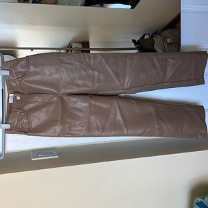 Aritzia Melinda leather Pant in Short Size 0 Camel